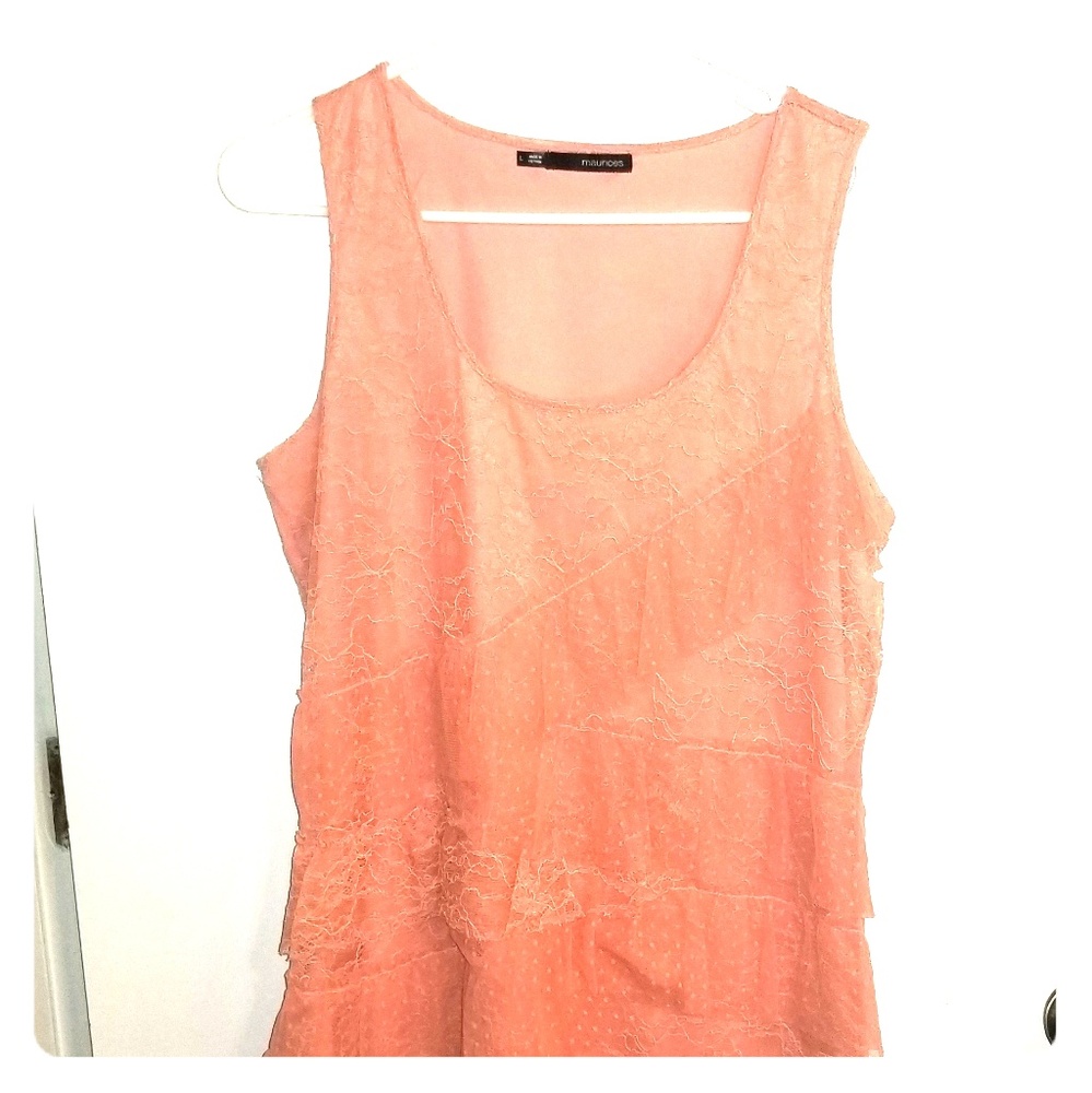 Peach Lace Tank top